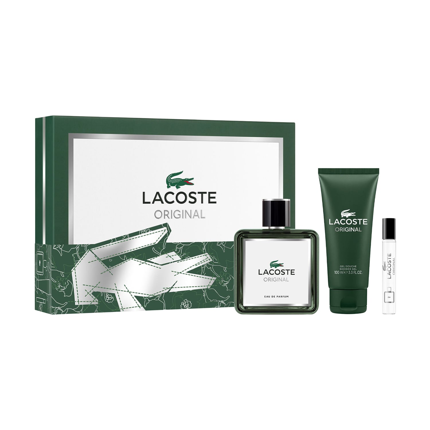 Парфумований набір чоловічий Lacoste Original (парфумована вода, 100 мл + гель для душу, 100 мл + парфумована вода, 7.5 мл)